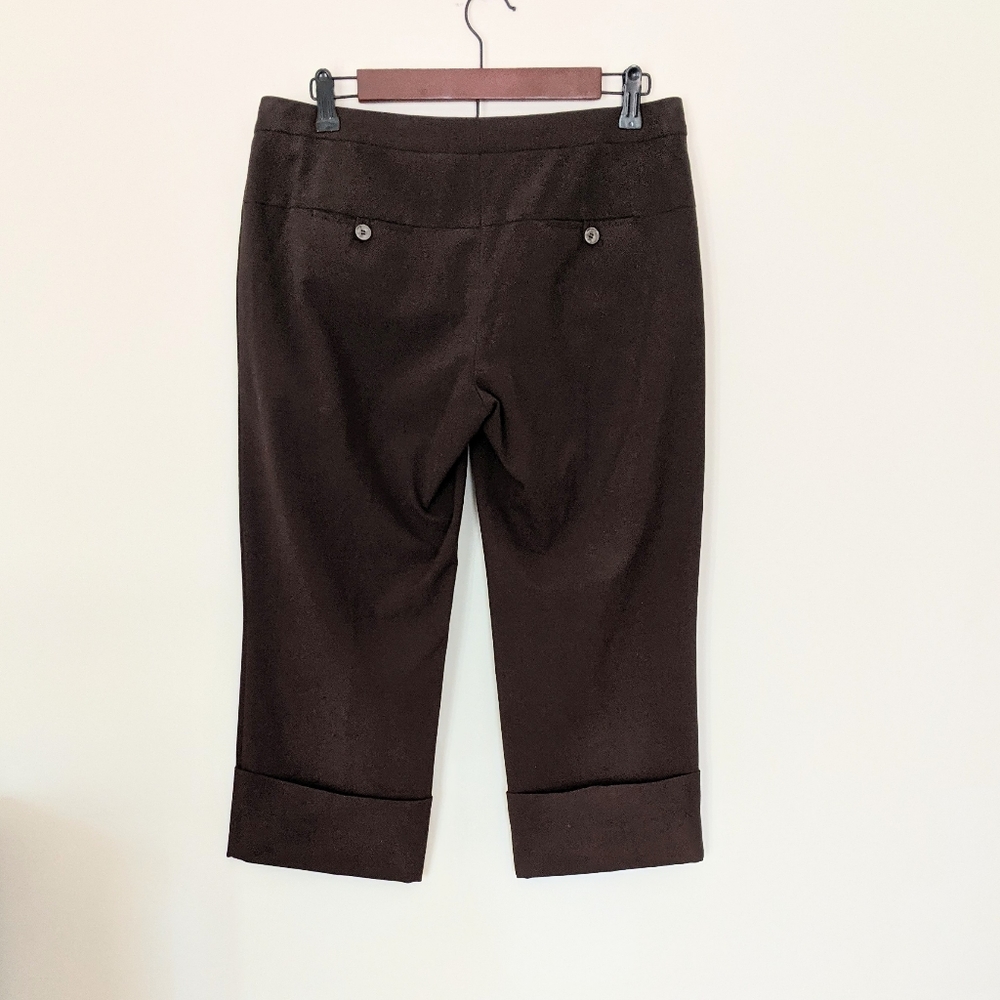 Women's Dark Brown Cropped Dress Pants - Picture 5 of 6